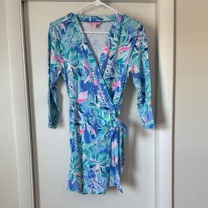 Lilly Pulitzer Blue and Pink Pattern Romper
